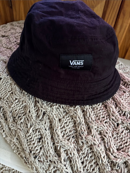 Vans Other - Vans Black Bucket Hat with Logo Patch